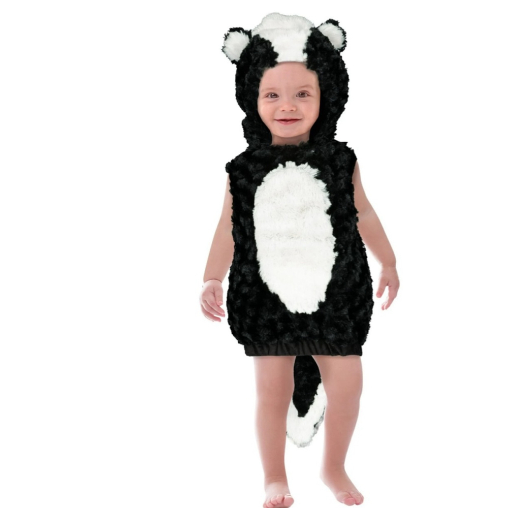 NEW Baby Celebrate! Skunk Halloween Costume One Size Black White